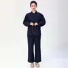 Conjunto de Roupas de Monge Budista de Algodão para Homens e Mulheres, com Botões de Tecido, Espessado para Meditação de Inverno