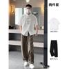 Camisa de Seda Gelo Masculina Manga Curta Verão Fina Estilo Chinês Retrô Terno Tang Solto Melhorado Novo Estilo Chinês Terno de Camisa de Manga Curta