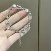 Pulsera de Punto Asimétrica de Piedra Lunar de Alta Gama Estilo Dulce y Fresco para Mujer Verano 2025 Moda de Celebridad de Internet Elegante Versátil