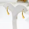 Pendientes minimalistas de gancho para la oreja con forma de lágrima, diseño simple, joyería de nicho de acero de titanio, versátiles y que no se decoloran, venta directa de fábrica