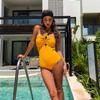 Traje de Baño de Aguas Termales para Mujer Coreano Nuevo 2024 Recopilación para Pecho Pequeño Color Sólido Cuello Cruzado Sexy Traje de Baño Triángulo