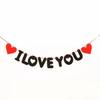 [Se Puede Etiquetar] Decoración de Banderines de Corazón para el Día de San Valentín Banderines de Fieltro Banderines de Cuerda de Corazón para Fiesta Habitación de Boda Propuesta Flor