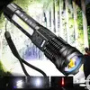 Nueva linterna transfronteriza recargable por USB iluminación exterior linterna láser blanca con luz de trabajo COB