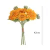 Ramo de Peluche Girasol Simulado Transfronterizo Decoración Floral Falsa para Mesa de Comedor Girasol de Doble Pétalo Venta al por Mayor
