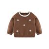 Suéter para Niñas Nuevo Otoño e Invierno Jersey Tejido Top Primavera Bebé Niña Moda Cuello Redondo Bordado Suéter Tejido