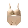 Conjunto de Sutiã Calcinha Seamless Push-Up Xadrez Retrô para Mulheres com Seios Pequenos, Anti-Queda, Sem Aro, Sexy
