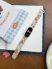 Pulseira de Silicone Magnética com Três Contas Desenho Animado Adequada para Xiaomi Mi Band 10/9/8 Geração Universal