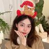 Adornos navideños Diadema navideña de felpa Adorable cabeza de alce navideño Cueva Adorable diadema con corazón de niña Accesorios para el cabello festivos