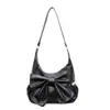 Bolso de Mujer con Pliegues de Gran Capacidad para el Trabajo, Cuero Suave de Gama Alta con Decoración de Lazo, Bolso de Hombro Retro para Mujer de Otoño e Invierno