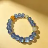Pulseira de Vidro Azul Gravado com Contas Novo Estilo Chinês Âmbar Jade Branco Acessórios Refrescante Estilo Nacional Pulseira Unissex