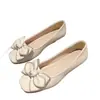 Nuevos Zapatos Planos Cuadrados con Lazo para Mujer 2025 Otoño Zapatos de Frijol para Mujeres Embarazadas Zapatos de Punta Redonda Zapatos Planos