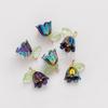 Acessórios para joias DIY de 1,5 cm, lírio perolado, orquídea colorida, folhas tridimensionais, flor, pulseira, chaveiro, pingente de colar