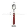 Juego de Cuchillo, Tenedor y Cuchara de Acero Inoxidable 304 Estilo Occidental para Cocina y Restaurante, con Mango de Madera, Cuchillo para Steak, Tenedor y Cuchara