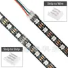 Tira de Luces de Flujo de Agua Sinfónico de 3 Pines 8/10mm Conector de Cristal Transparente Hebilla sin Soldadura Hebilla de Esquina de 90 Grados