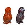 Adorno de Pájaro Tallado en Madera de Ébano, Artesanía de Pájaro de Madera Maciza, Pie de Pájaro de Bronce para Sostener en la Mano, Mascota de Té de Escritorio