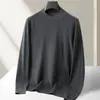 Suéter de Lana para Hombre Otoño e Invierno 2025 Lavable a Máquina Imitación Fina 100% Lana Cuello Medio para Hombre Suéter de Alta Lujo Amigable con la Piel