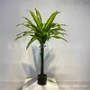 Planta verde artificial falsa Planta de vaso para escritório borda verde amarela ferro brasileiro rico folha grande planta bonsai exuberante Interior