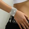 Pulseira elástica de diamante feminino europeu e americano cor zircão strass garra corrente cor diamante pulseira gema (10 peças)