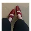 Zapatos de Mujer Chuyuji Estilo Retro Francés con Tira Cruzada Elástica Mary Jane para Primavera y Otoño, Tacón Medio Nuevo