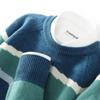 2023 outono e inverno Novo pescoço redondo cor de contraste suéter de cashmere engrossado casual plus size jovem pullover suéter de malha