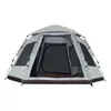 Barraca hexagonal de camping para uso externo para comércio exterior, espessa, à prova de chuva e à prova de sol, adequada para 5-8 pessoas, equipamento externo totalmente automático de abertura rápida