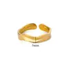 Tendencia Nueva Transfronteriza Anillo Ancho de Acero Inoxidable con Textura Geométrica para Hombres y Mujeres Irregular Acero de Titanio Anillo de Lujo de Gama Alta