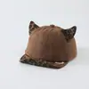 Bonito gorro de bebé con estampado de leopardo, gorra de béisbol retro de estilo coreano con visera suave, sombrero de sol de otoño transfronterizo para bebés y niños pequeños
