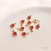 Colgante Pequeño de Oro Real Electrochapado de 14K Incrustado con Circonita Brillante Color 3A Circonio Colgante Pequeño Hecho a Mano DIY Accesorios para Colgar Joyería