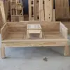 Madeira de olmo, sem acabamento, estilo chinês, madeira maciça, sala de estar, esculpido, sofá-cama estilo antigo, chaise longue de inspiração zen clássica, acabamento liso