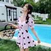 Trajes de Baño para Padres e Hijos al por Mayor Nuevo Estilo Retro Lunares Manga Abullonada Falda de una Pieza Adelgazante Trajes de Baño Madre-Hija Trajes de Baño para Niños