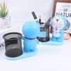 Contenedor de bolígrafos azul regordete de Gato Ding Dang para regalo de novia, manualidades de resina Doraemon, adornos hechos a mano, lindos, para estudiantes