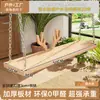 Columpio de Madera Anticorrosión para Exteriores para Jardín, Columpio Infantil para Interiores, Silla Colgante de Madera Maciza con Cuerda de Cáñamo para Balcón de Casa