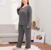 Outono e Inverno Exportação Amazon Europeu e Americano Tamanho Grande Roupas de Casa Femininas Calças de Manga Comprida Conjunto de Duas Peças Conjunto de Pijama Plus Size