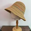 Sombrero de Pescador Tejido de Rayas de Colores para Mujer, Sombrero Transpirable con Calados para Protección Solar, Versátil para Vacaciones en la Playa y Salidas