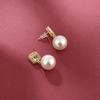 Nuevos Pendientes de Perlas Pendientes de Diamantes para Mujer Simples Creativos a la Moda Geométricos Redondos Rojos Joyería al Por Mayor