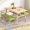 Juego de mesa y sillas de comedor nórdicas para el hogar, económico, tipo apartamento pequeño, mesa de comedor para 4 personas 6 personas, comercial, propiedad de alquiler, mesa de comedor simple