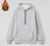 Nova blusa de moletom com capuz e forro de fleece espesso para outono e inverno, peça com zíper, jaqueta de gola alta, roupa esportiva casual para exportação