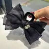 Lazo de Cinta Pura Pasión Francés 13CM Pinza de Agarre Joker Retro Parte Trasera de la Cabeza Cola de Caballo Alta Cabello de Chica Dulce