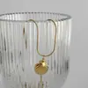 Collar de Clavícula con Cadena Fina de Acero Inoxidable Transfronterizo Europeo y Americano con Forma de Flor para Mujer, Joyería Estilo Ins con Forma de Estrella y Concha de Caracol Estilo Océano
