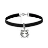 Lujo Ligero Nicho Estilo Dulce-Fresco Moda Nuevo Personalizado Gargantilla de Gato Cuero Cadena de Cuello Simple para Mujer