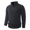Comércio exterior Amazon transfronteiriço tamanho europeu suéter de malha masculino, blusa básica casual jovem, top quente com zíper parcial e gola alta