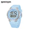 Reloj Electrónico Deportivo Multifuncional Luminoso Sanda para Hombre, Cronómetro Impermeable, Reloj para Estudiantes con Temporizador, Reloj Personalizado de Doble Hora para Mujer