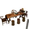 Mesa de Té de Nogal Negro Norteamericano Madera Maciza Tablero Grande Nuevo Estilo Chino Estilo Wabi-Sabi Para Beber Té Hogar Zen Rectangular Mesa de Té