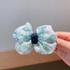 Horquilla con lazo de flores dulce para niños, cabeza de bola, gasa floral, clip superior tridimensional, pinza para el cabello de princesa en la parte posterior de la cabeza