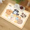 Jogo americano de animal de estimação fofo de desenho animado, absorvente e resistente ao desgaste, à prova de vazamentos, antiderrapante e à prova de respingos, ideal para gatos usarem como tapete de alimentação