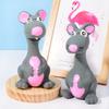 Juguete para mascotas sonido látex ratón gris 14cm limpieza dientes molares juguete para perro juguete de sonido de látex