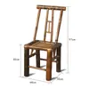 Silla vintage tejida en bambú de las dinastías Ming y Qing con respaldo, cojín no blando, completamente ensamblada, taburete doméstico estilo antiguo, juego de muebles para restaurantes y casas de huéspedes