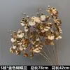 Flores de Casamento de Ouro Flor de Seda Pingente do Ano do Dragão Folha de Ginkgo Fruto de Azevinho Sala de Estar Balde Flor Arte