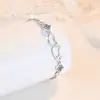 Pulsera Transfronteriza de Plata de Ley S925 Dulce Amor Corazón a Corazón Accesorios Joyería Joyería de Mano de Moissanita de Alta Gama Venta al por Mayor