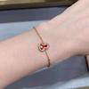 Collar de Calabaza de la Fortuna y la Prosperidad de Gama Alta, Cadena para Clavícula, Pendientes Versátiles de Lujo Ligero Tachonados con Diamantes, Pulsera de Ágata Roja, Pendientes Largos